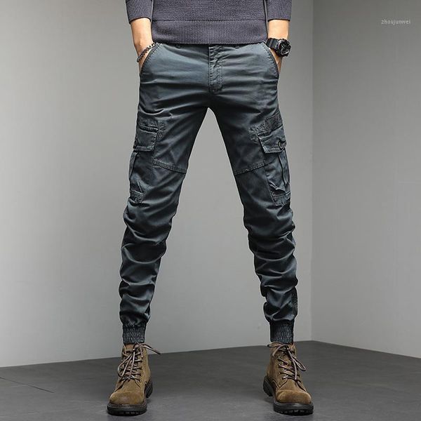 Мужские брюки мужские повседневные тонкие грузы мужской хип-хоп бегуны свободные брюки мужская уличная одежда хаки черная синяя мода брюки