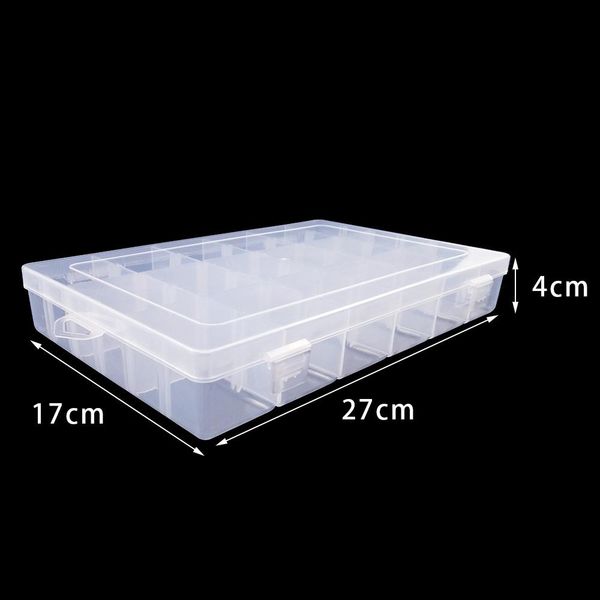 

jhnby adjustable 16 slots plastic big jewelry box storage case craft container for diy beads earrings rings display gift boxes wmtpyk