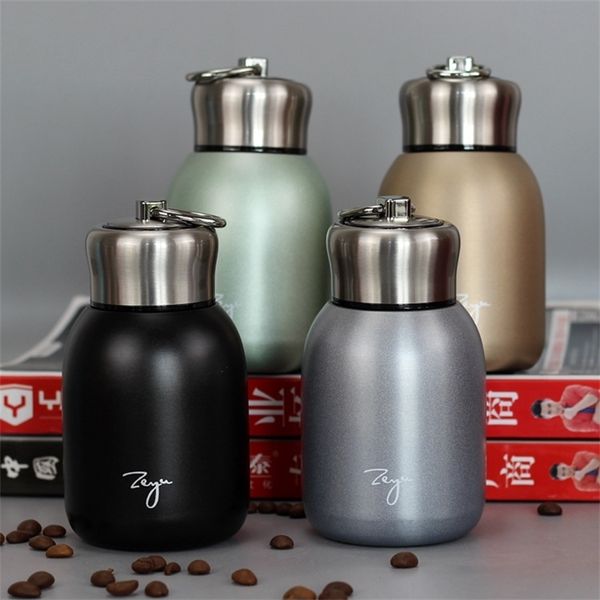 300 ml Mode Mini Kaffee Vakuum Flaschen Schöne Edelstahl Thermos Tragbare Reise Wasser Flasche Tassen 201204