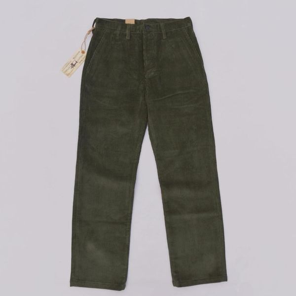 

corduroy casual retro straight leg work pants male cords rknj, Black