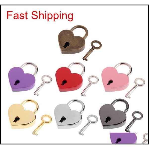

heart shape padlocks vintage old antique style mini archaize key lock with key for handbag small luggage bag acce qylysv bdenet