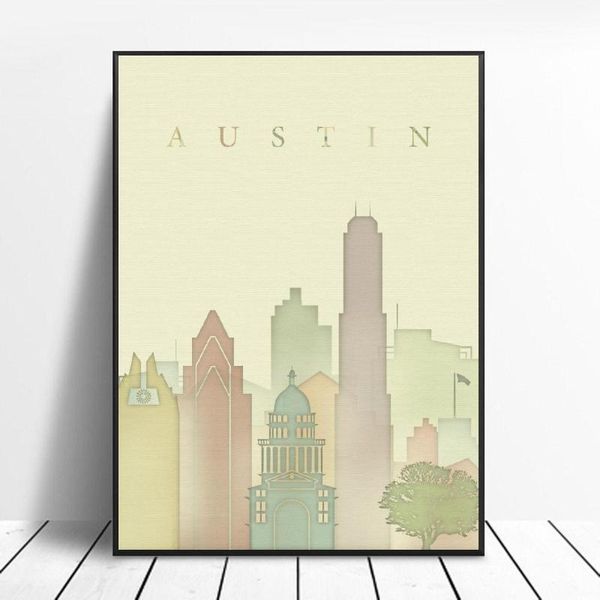 

austin texas skyline art canvas poster home decoration painting no frame