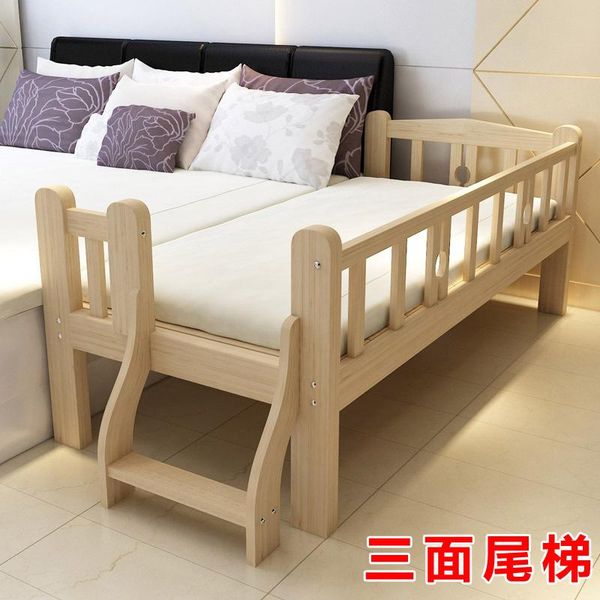 

baby cribs bedroom, bed, pine, child guardrail, solid , splice small bed