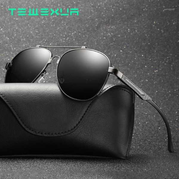 

sunglasses tewexua 2021 memory metal pilot style polarized uv400 men and women to protect driving eyewear gafas de sol1, White;black