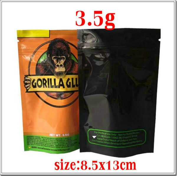 

gorilla glue smell glue herb 3.5g bag bags for proof dhl dry packaging vape mylar zipper gorilla bag bbysa bde_luck