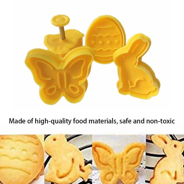 

4pcs set plastic cookie cutters cute butterfly rabbit chick easter egg shape fondant cookie cutter biscuit cake mold f wmtqny