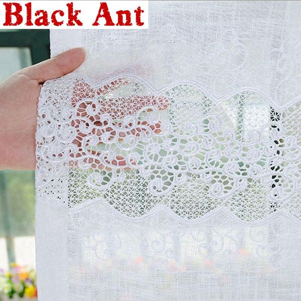 

curtain & drapes luxury white jacquard tulle curtains hollow-out bottom lace design for bedroom delicate french window screen cortinas x-zh0