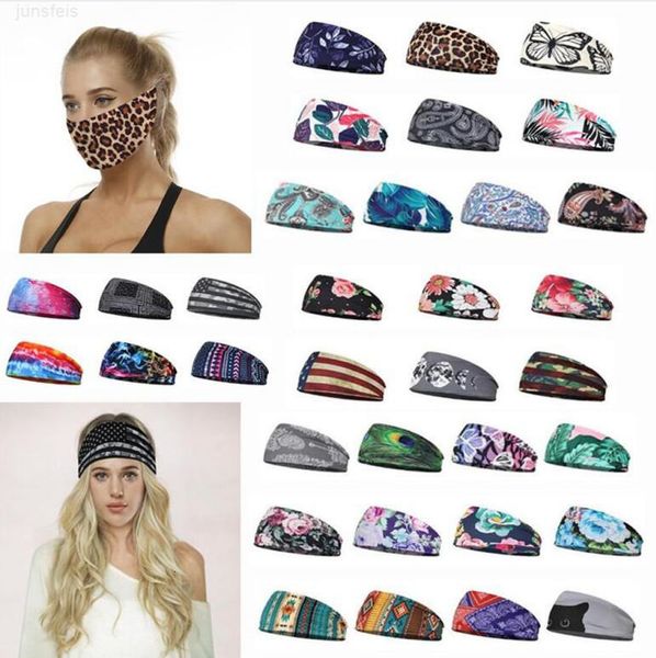 

bands headband party elastic sport mask hair multi-function headwear scarf for fitness sweat absorbing turban multi colors choose