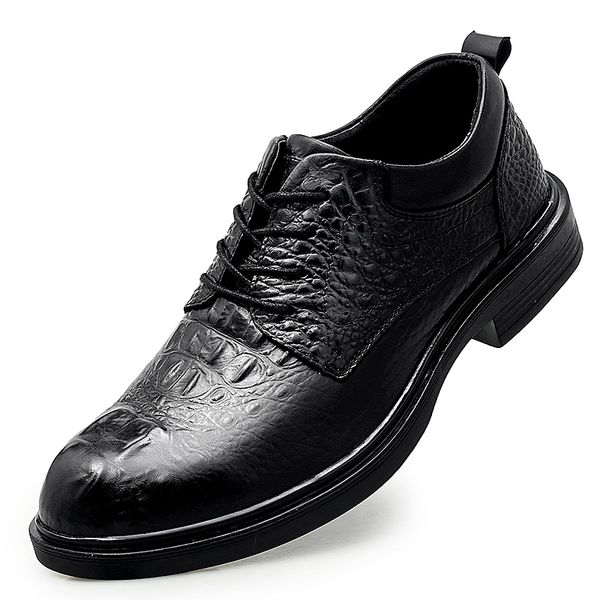 

of luxury men fashion wedding dresses genuine leather crocodile pattern shoes zapatos hombre 0ul5, Black