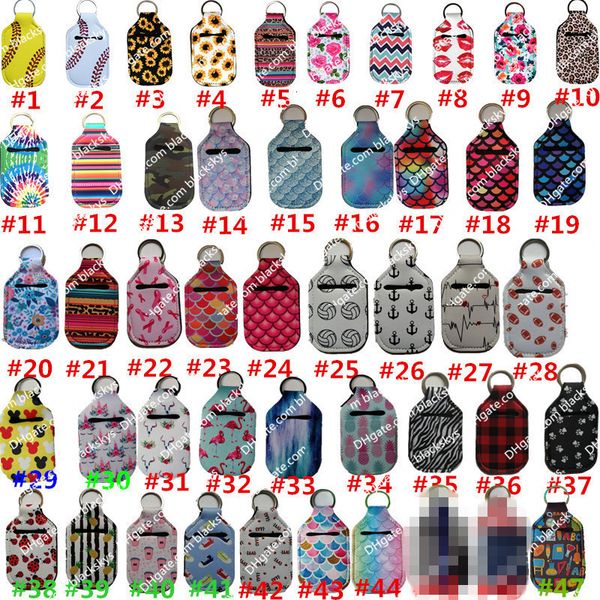 

customize neoprene bags 30ml 10.3*6cm sanitizer key rings hand soap bottle holder with keychain, Silver