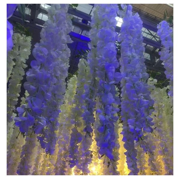 

24 colors elegant artificial flower wisteria flower vine 34cm home garden wall hanging diy rattan for l sqcnqf bbgargden