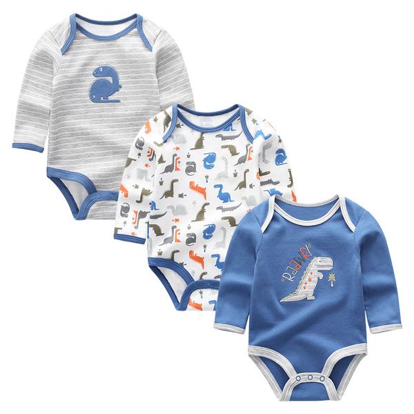 

baby clothes romper newborn infantil clothing roupa de bebe 3pcs/lot full sleeve cotton toddler costumes kidspajamas baby onesie t200706, Blue
