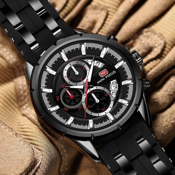 

wristwatches minifocus 3d unique sports watch men men's watches quartz waterproof male clock luminous hands, Slivery;brown