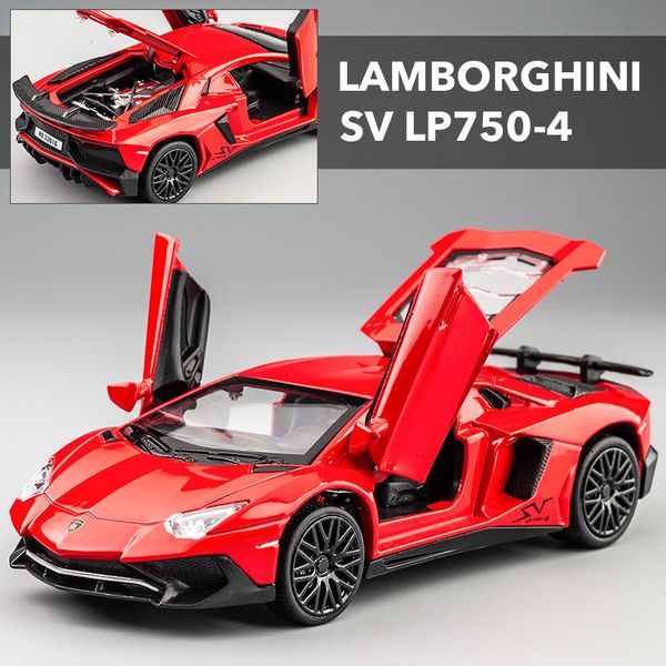 

1:32 super car models 15.5cm alloy car model toys pull back supercar luminous sound tail lift 2021 selling