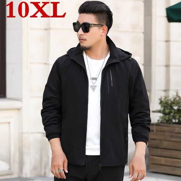 

new plus size 8xl 7xl 6xl5xl men autumn jackets spring and autumn man hooded thin fashion jackets male hoodie windbreaker, Black;brown
