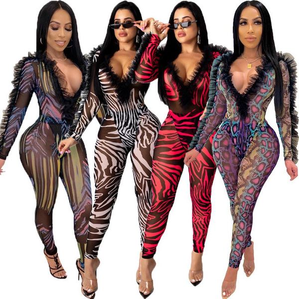 

women's outfits two piece set printed long sleeve v-neck bodysuit and pants two-piece suit for travelling vacation party dancing, Gray