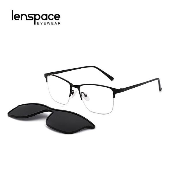 

fashion sunglasses frames lenspace polarized men magnetic clip on glasses tr90 optical prescription accessories for eyeglasses, Black
