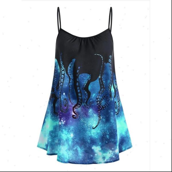 

womens summer ocs print camisole ete femme 2021 plus size 3d starry sky printing spagetti strap 5xl women casual cami, White
