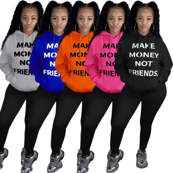 

women hooded sweater sweatshirt clothes designer fashion letters printed solid colour long sleeve slim ladies casual loose plus size, Black