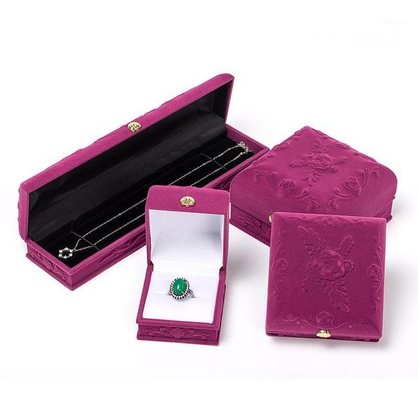 

jewelry pouches, bags bump rose print velvet1, Pink;blue