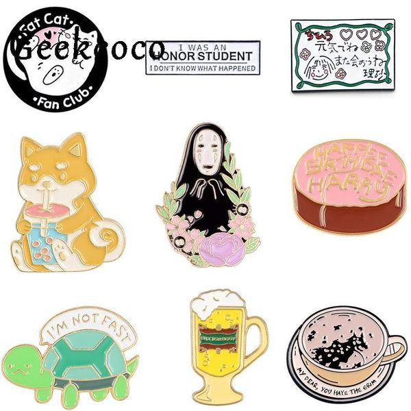 

20pcs/lot j1183 geekcoco enamel pin brooch lapel pin denim jeans shirt bag cartoon jewelry gift for friends1, Gray