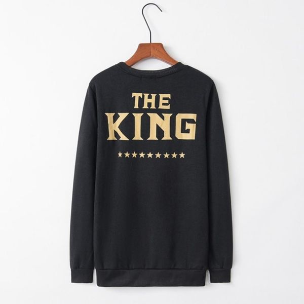 

pentagram print couple sweatershirt, Black