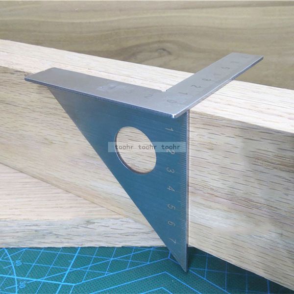 Holzbearbeitungslineal, quadratisches Layout, Gehrungsdreieck, Lineal, 45 Grad, 90 Grad, metrisches Messgerät, Toohr-Messwerkzeug 201116