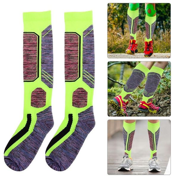 

1 пара унисекс сжатия спортивные чулки утолщенные хлопковые прогулки носки, Black