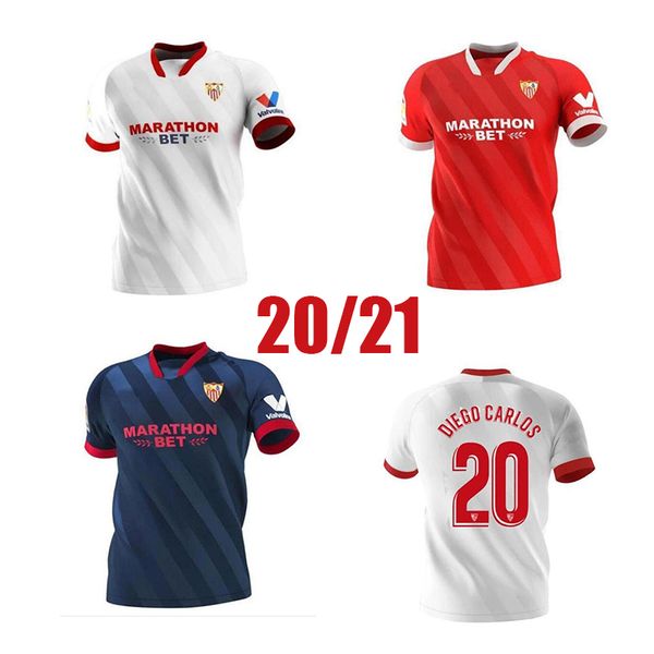 

new thai 2020 2021 sevilla ever banega seville fc soccer jersey 20 21 rakitic j.navas nolito de jong men football uniform rodríguez, Black