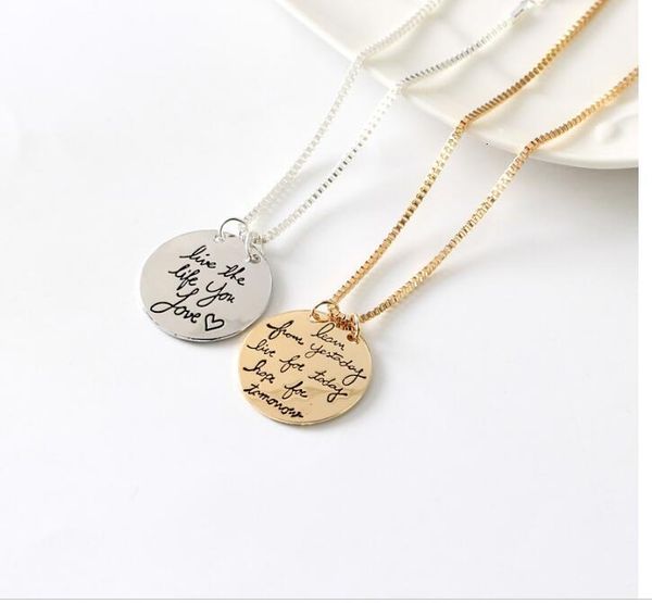 

yesterday new from fashion live jewelry learn today hope tomorrow letter pendant necklace gift for women 2 colors
