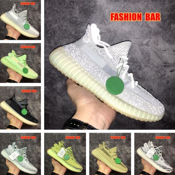 

2021 v2 running shoes blue tint bred static zebra cinder yecheil israfil asriel gid linen trainers sneakers with box sock tag