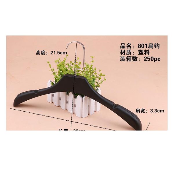 

luxury thick wide shoulder black plastic hanger for coats,anti-slip, man's style (8 piece sqcbzu