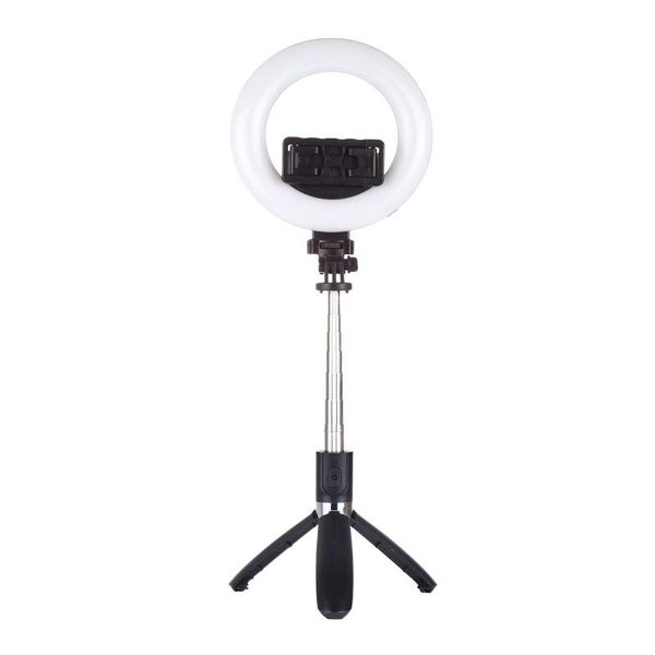 

selfie monopods puluz pu531b ring led live broadcast vlogging fill light with bluetooth stick tripod mount for pography video