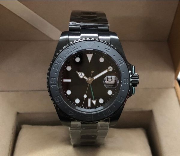 

sapphire crystal 41mm geervo pvd case asian automatic self-wind movement rotating ceramic bezel gmt luminous men's watch gr31-20, Slivery;brown