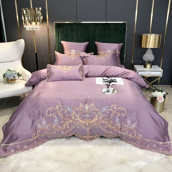 

bedding sets iva show bean paste washed silk set embroidered cotton bed embroidery pillowcase  king size four-pieces