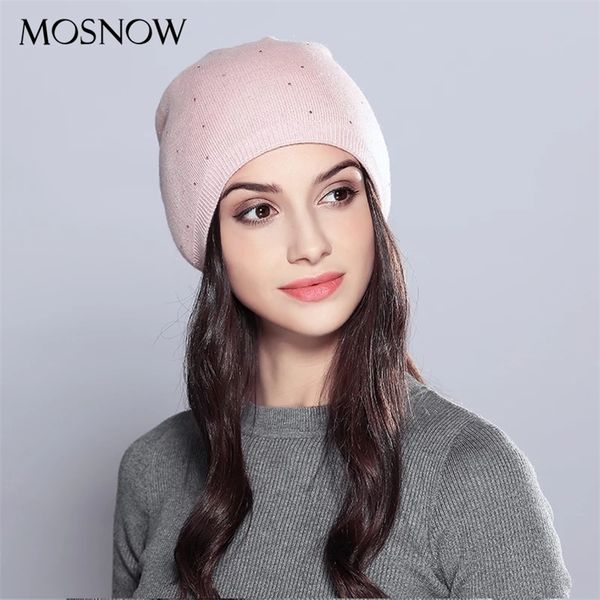 

winter hats wool women's autumn vogue brand new rhinestones warm double layer knitted hat female hats caps #mz706 201215, Blue;gray