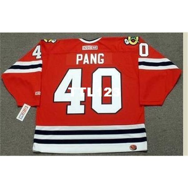 

mens #40 darren pang chicago blackhawks 1987 ccm retro hockey jersey or custom any name or number retro jersey, Black