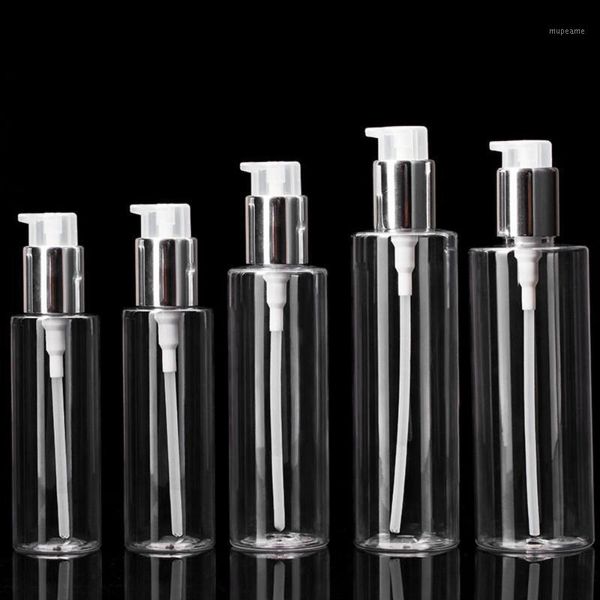 

storage bottles & jars 100ml/120ml/150ml/200ml/250ml transparent pet lotion bottle plastic pressure pump airless sprayer cosmetic packaging1