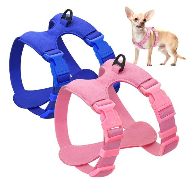 

dog harness for small dogs chihuahua yorkie ajustable soft leather pet puppy harness vest pink petshop pet supplies