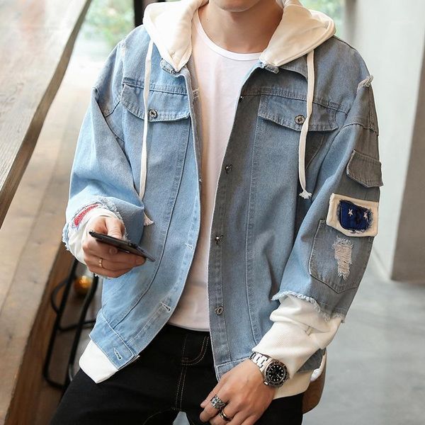

england style mens jackets and coats pattern denim jacket casual men clothes 20201, Black;brown