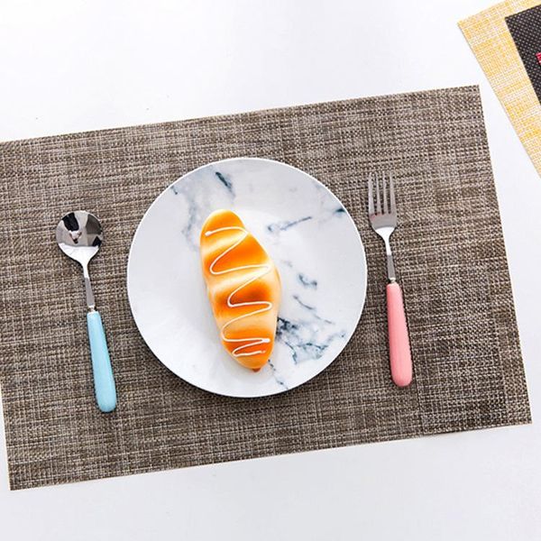 

6шт pvc placemats tableware pocket stable pad изоляция нескользящая блюда блюдо мат западная еда сплетенный прямоугольный стол мат h bbyyav