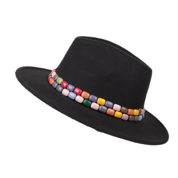 

stingy brim hats women fedora hat acrylic gems wide jazz cap handmade panama sun 2size, Blue;gray