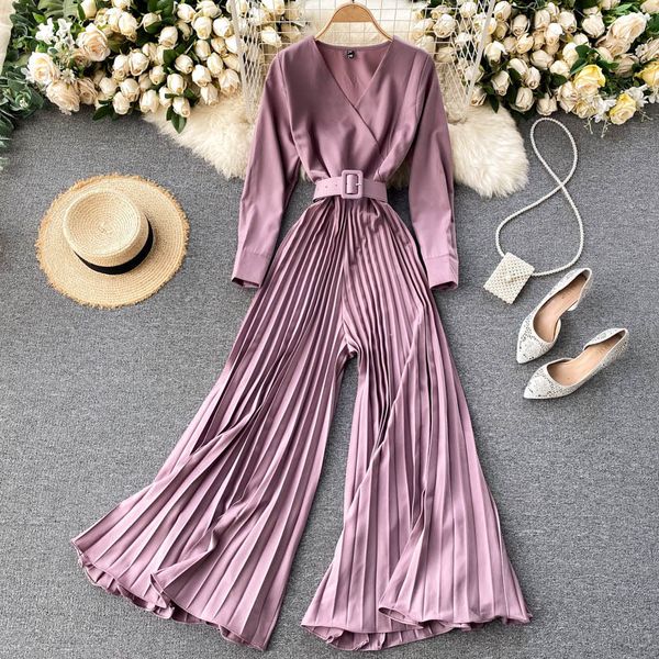 

2021 new solid female singiny coveralls strips elegant fall streetwear long overalls 8nxh, Black;white
