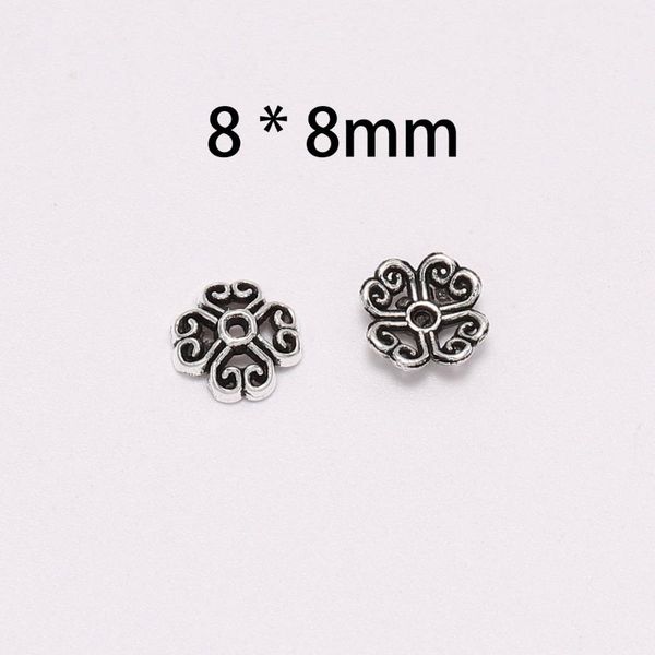 

50pcs/lot 8mm 4 petals peach heart flower loose sparer apart torus end bead caps for diy jewelry making findings wmtrfd comb2010