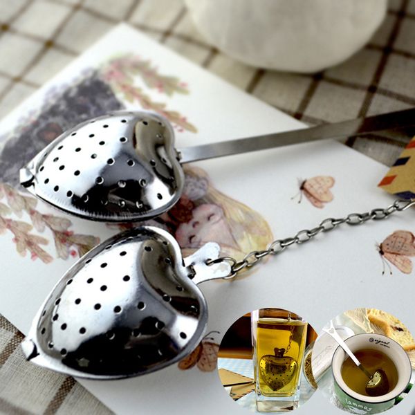 

time heart mesh ball stainless shaped strainer herbal locking tea infuser spoon filter ing