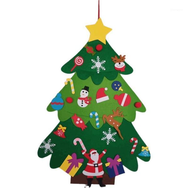 

diy felt christmas tree decor santa claus kids toys christmas decor for home 2020 xmas hanging ornaments new year 2021 gifts1