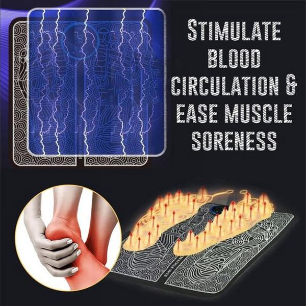 

ems foot massager electric intelligent muscle stimulation pulse acupuncture therapy usb charge voetmassage apparaat pain relief