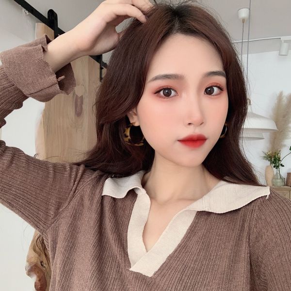 

super fairy leopard earrings women's new winter silver needle style personalized tassel versatile c-shaped semi transparent jewelry