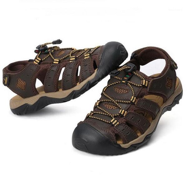 

leather sandals men leisure beach men shoes sandals leather beach shoes1, Black