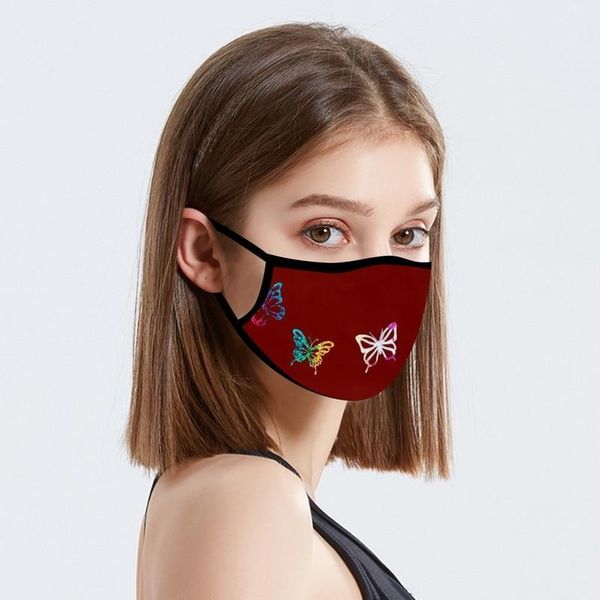 

бабочка маски для взрослых мода дизайнер напечатанные многоразовые ткани faceepask украшение ткани для масок маски котон reotilisable wmtmje, Black